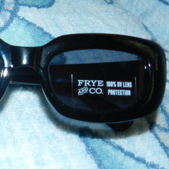 Frye and Co. Sunglasses Black Rectangular Frame UVA/UVB Protection🆕📦⌚🏃🏻💨⚡🚚 - Picture 13 of 16
